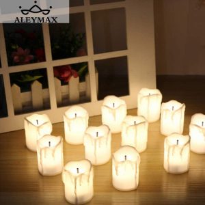 12pcs Warm White Flameless LED Candle